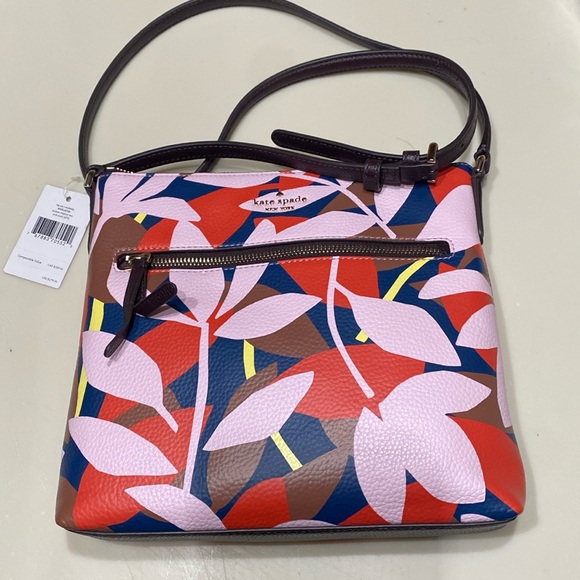 KATE SPADE CROSSBODY JACKSON TROPICAL PINK MULTI NWT - Picture 1 of 11